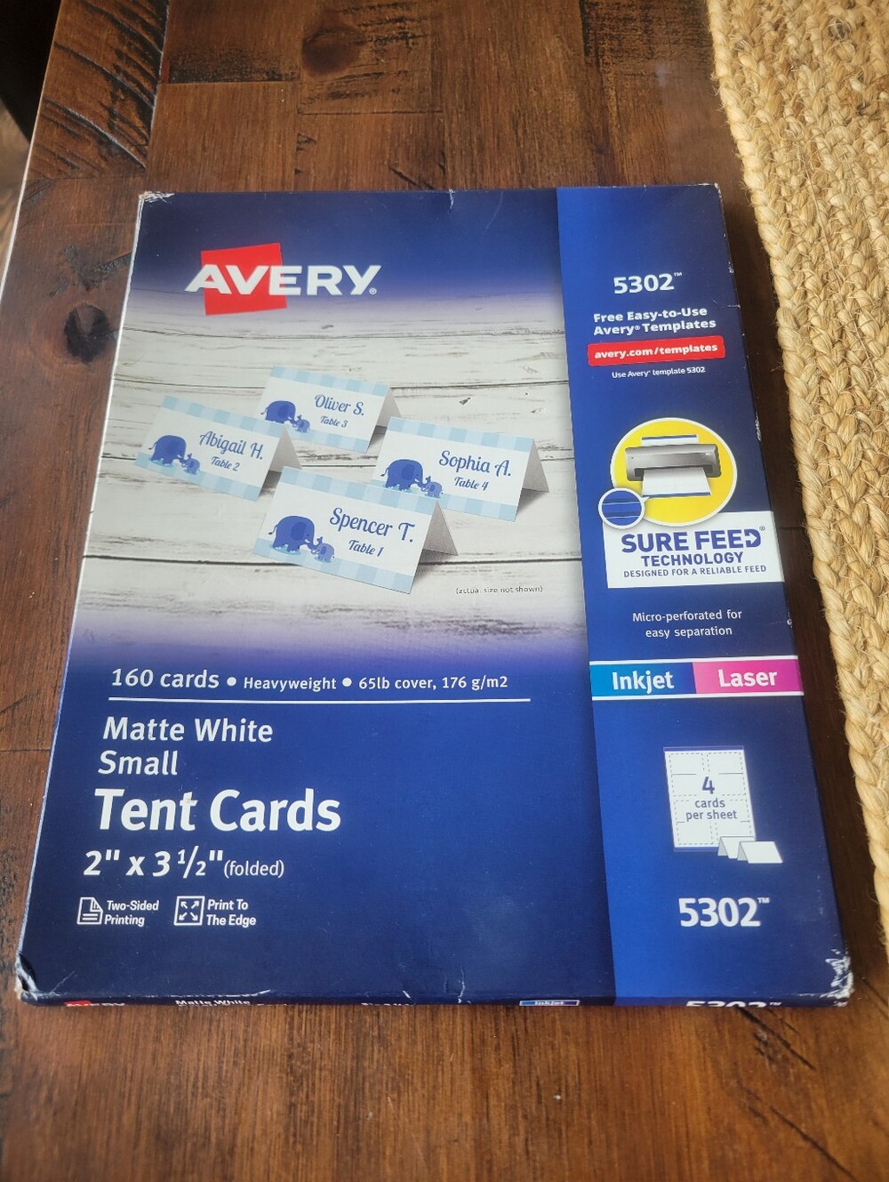 Avery Small Matte White Tent Cards. 11 Sheets Left 4 Cards Per Sheet
